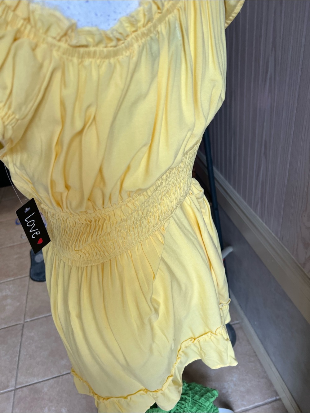 Love Yellow Ruffle Smocked Mini Dress - Picture 6 of 6